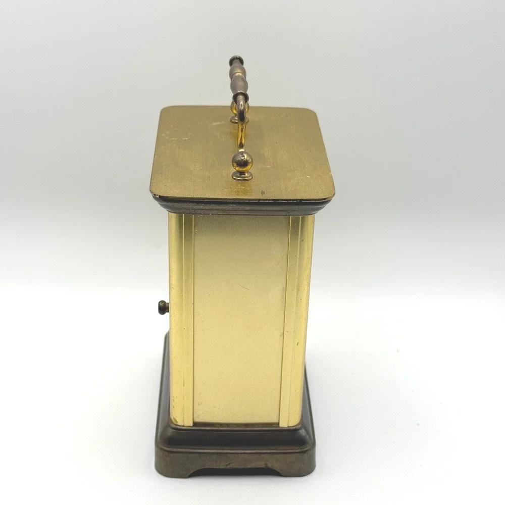 Vintage Black Starr & Frost Brass Carriage Clock Quartz Desk Mantel West Germany